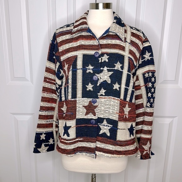 Coldwater Creek Americana Tapestry Jacket Large - Picture 1 of 7